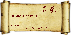 Dinya Gergely névjegykártya